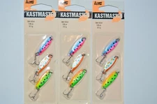 3 packs 3 acme kastmaster jigs spoons jigging 1/8oz rainbow trout firetiger