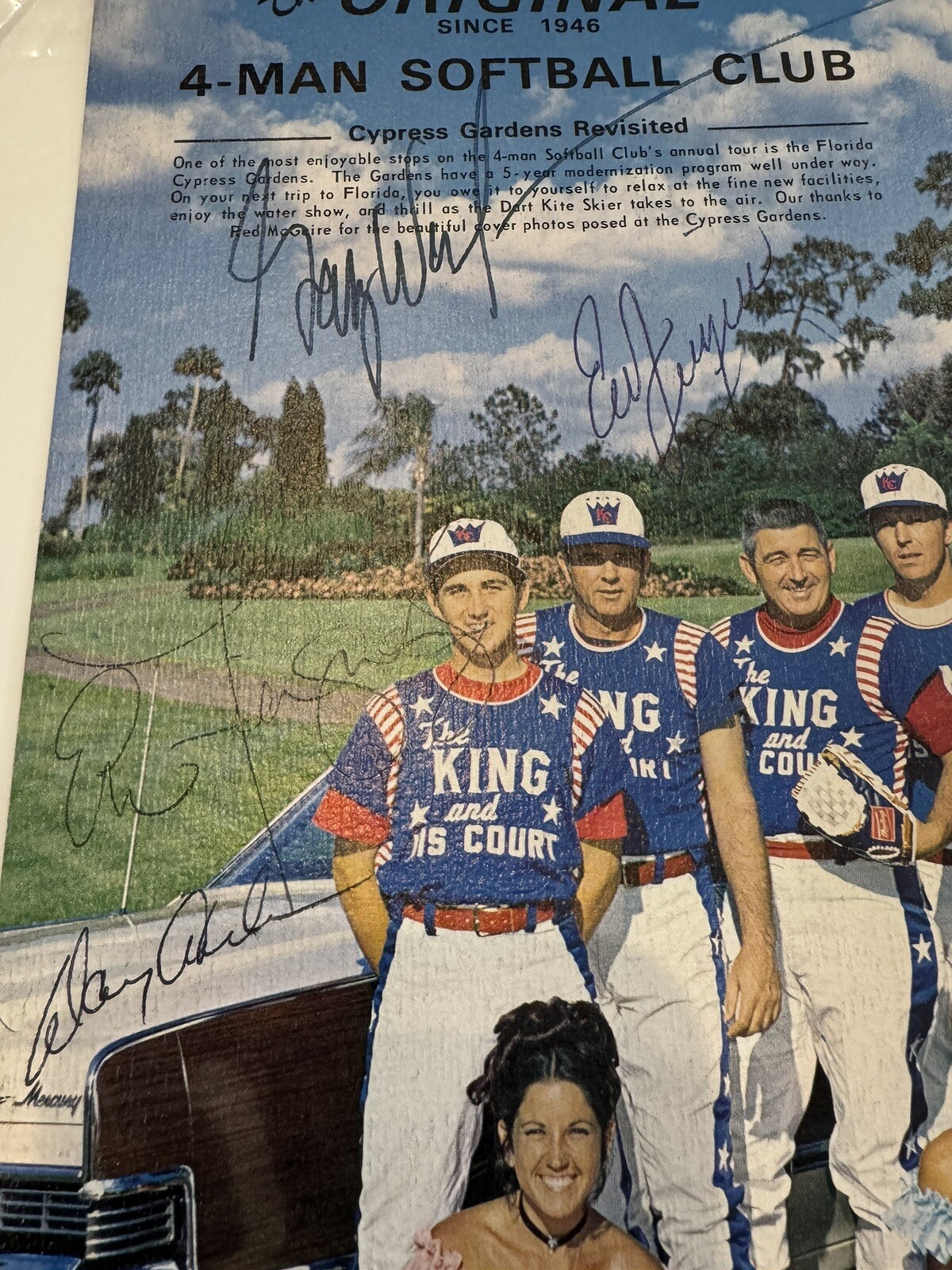 1973 Eddie Feigner King And His Court Program 4 Man Softball