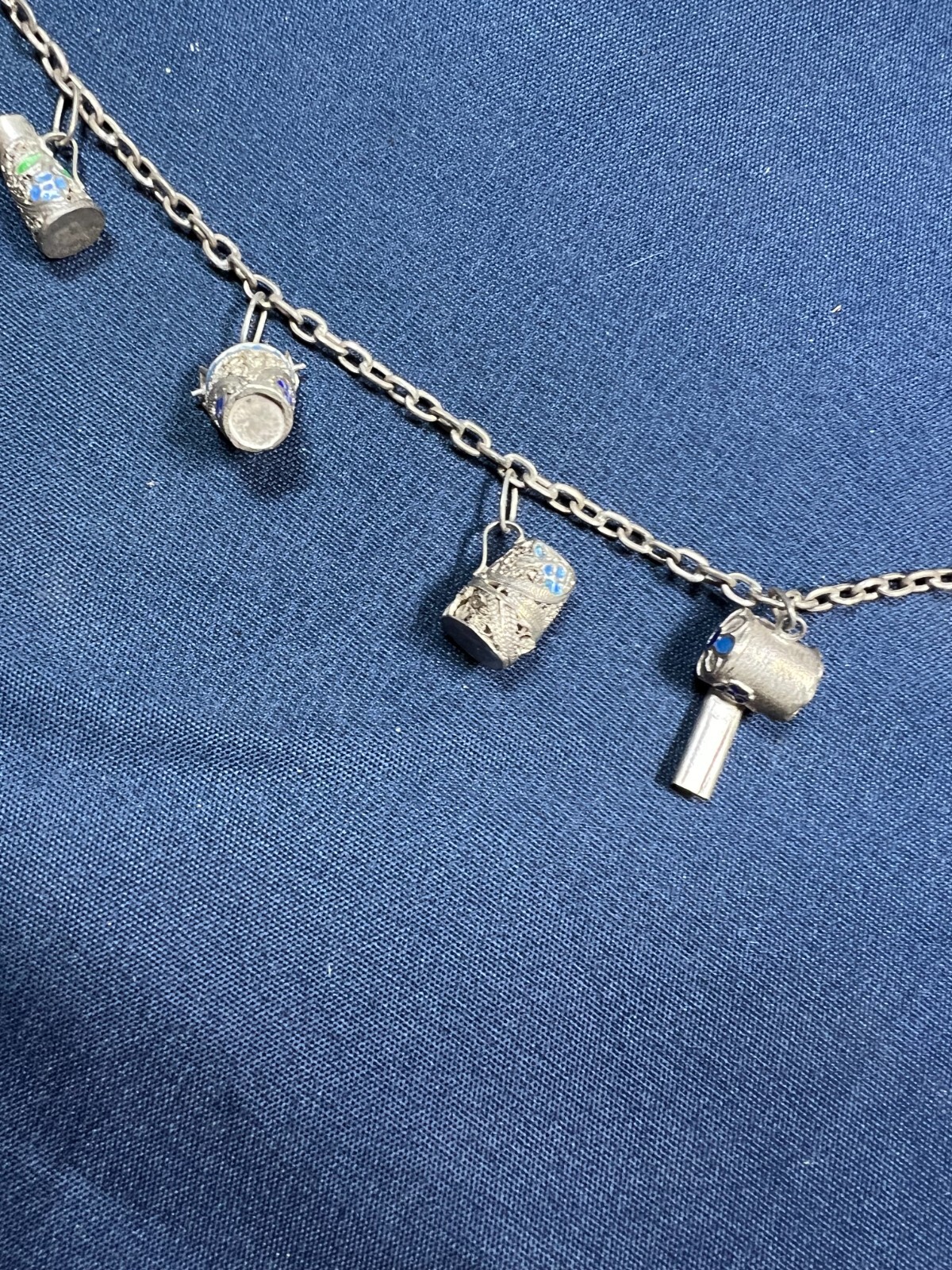 Vintage Silver Charm Bracelet With 6 Charms, 8 Inches eBay