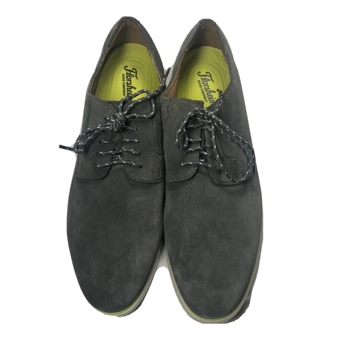 Florsheim Shoes Men Size 10 Gray Suede Fuel Plain Toe Oxford II University