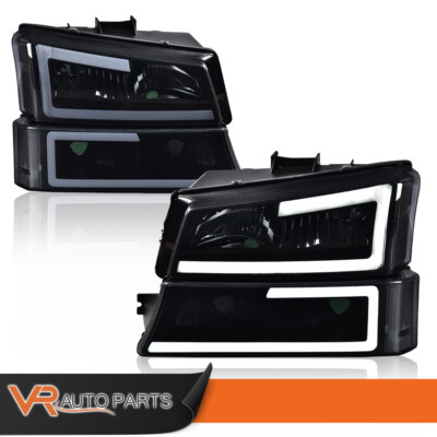 LED Halo Projector Headlights Fit 02-06 Avalanche 03-07 Silverado - Foto 6