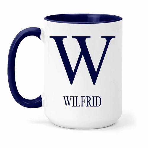 Wilfrid Nombre & Inicial Taza - Regalo en Muchos Colores Para Té O Café - Imagen 8 de 8