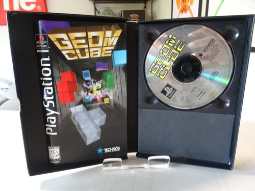 Technos Geom Cube PS1 PlayStation 1 1995 Long Box - CIB TESTED W. FOAM & MANUAL - Picture 3 of 7