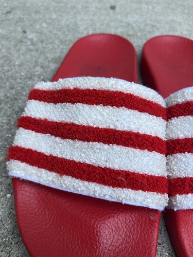 Adidas Originals Adilette Slides Red Women's 6 Summer Sandal White - Picture 3 of 10