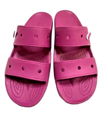 Crocs Classic Slides Sandals Magenta Double Strap Slip On 206761-6SV Men Size 13