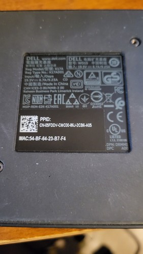 Dell WD15 USB-C K17A Hub HDMI VGA 4K Estación de Acoplamiento y 130 W Adaptador de CA 4 PC Mac - Imagen 3 de 6