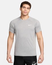 Nike Swim UPF 40 Hydroguard Short-Sleeve Surf Outdoor Shirt Top Grey Mens Large