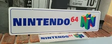 Nintendo 64 Aluminum sign  6" x 24"  with free decal.