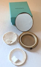 80 grams Sterling Silver 2.5" Powder Compact w Mirror Screen & Pad Tiffany Box