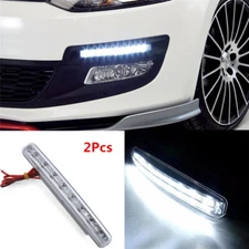 2Pcs Car 8 LED DRL Fog Driving Daylight Daytime Running Light Head Lamp White