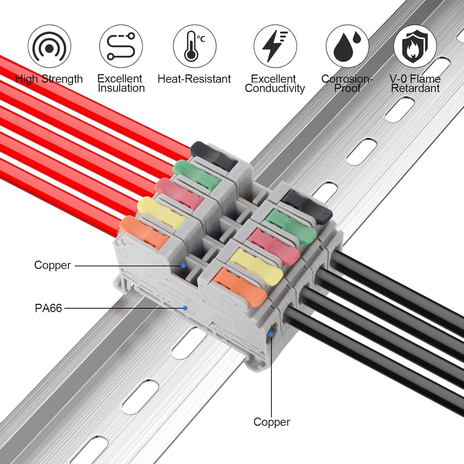 Terminal Block Kit, Rail Type Voltage Terminal, KV2.5B 600V 32A 28-12 AWG Compac
