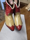 Vintage ACME Toddler Little Kids Or Salesman Sample? Red Tan  Cowboy Boots — photo 10