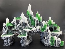 Large Snow Mountain Rock Aquarium Ornament Hiding Cave Shuttle Hole Decor