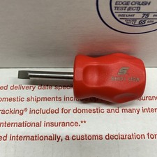 Snap On Tools New Shd1r .040 Flat Tip Head Red Stubby Hard Grip Screwdriver Usa