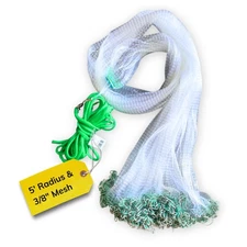 Cast Nets 5ft Radius|3/8 Inch Mesh for Fishing with Chain Bottom, Salt Water ...