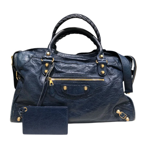 BALENCIAGA The Giant City Blue Leather Handbag #OKB3408