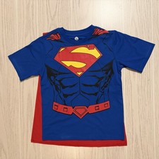 DC Comics Superman Shirt Boys Size 7 Blue Red Cosplay Costume Tee NEW