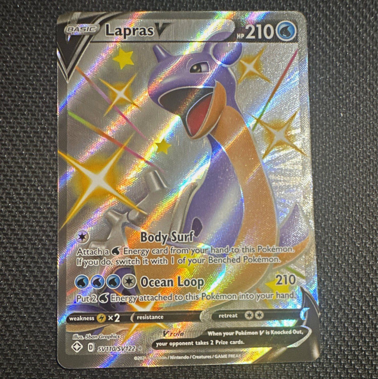 The Pokémon Company Lapras V SV110/SV122 Shiny Vault Holo Rare 210 HP EN