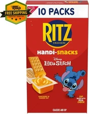 Handi-Snacks RITZ Crackers with Cheese Dip, 10 Individual Snack Packs
