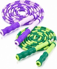 Kids Beaded Jump Rope 9FT Adjustable Tangle Free Skipping Rope Fitness