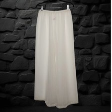 Vintage White Sheer Elastic Waist Boho Beach 70s 80s Pants Bottoms