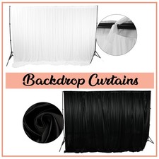 White & Black Stage Wedding Party Backdrop Photography Background Drape Curtains