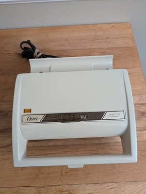 OSTER Gold N Crispy Belgian Waffle Maker Vintage 1980 s Tested Works!