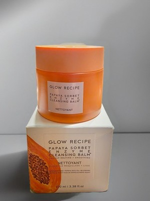 GLOW Recipe PAPAYA Sorbet Enzyme Cleansing Balm 3.4oz/100mL Full Sz New In Box