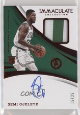2017-18 Panini Immaculate Rookie Red 15/25 Semi Ojeleye #121 Patch Auto 00am