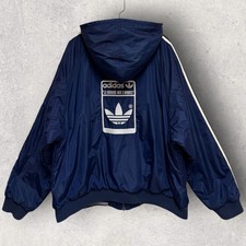 VTG 90s Adidas La Marque Aux 3 Bandes Reversible Hooded Jacket Mens XL 26 x28