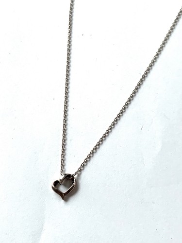 4℃ Heart Motif Silver Necklace Adjustable 38.5–42cm