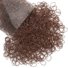 Brown Elastics Hair Bands 1500pcs Mini Rubber Hairband Soften 18mm Ponytail H...