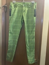 Tripp NYC Women Pants Size 9 Goth Punk Neon Plaid Skinny Grunge Rave 90s