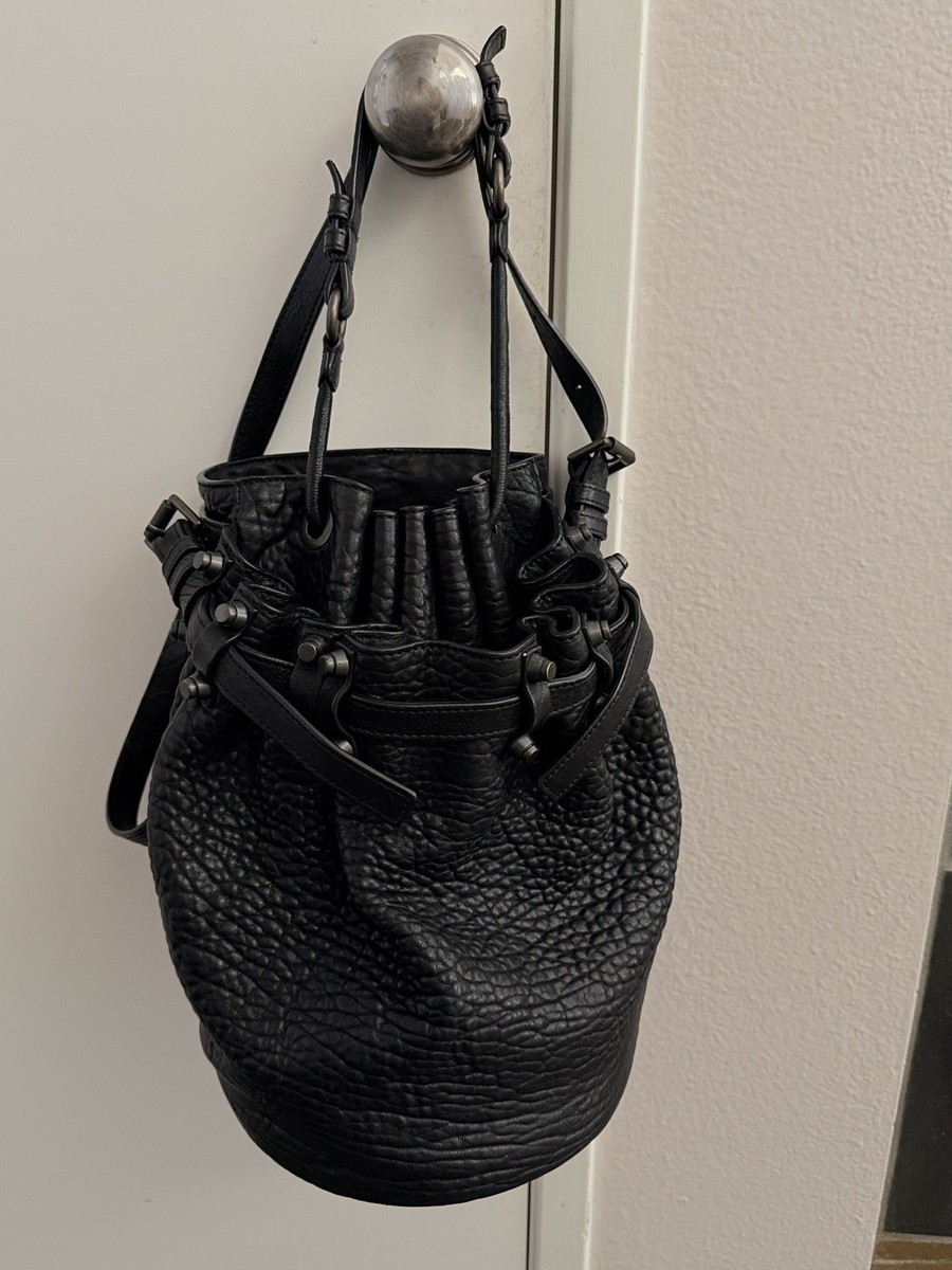 Alexander Wang DIEGO, Black Leather Bucket Bag View 5
