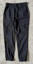 Mondetta Black Cargo Joggers Women's Size S Stretch Elastic Drawstring Pull-On