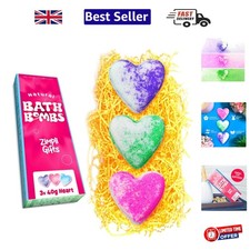 Colorful 3-Piece Love Heart Bath Bombs - Perfect for Gifting & Self-Care