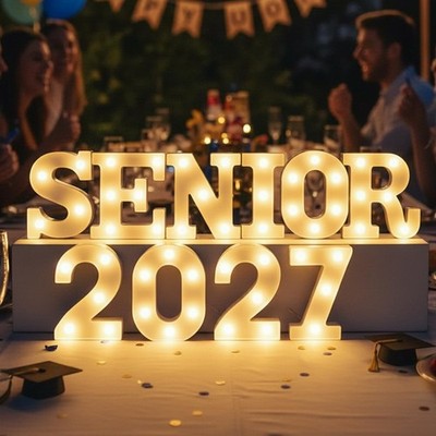 Aurelema 10 Pcs Senior 2027 Decorations Marquee Letter Lights Sign 2027 Light...
