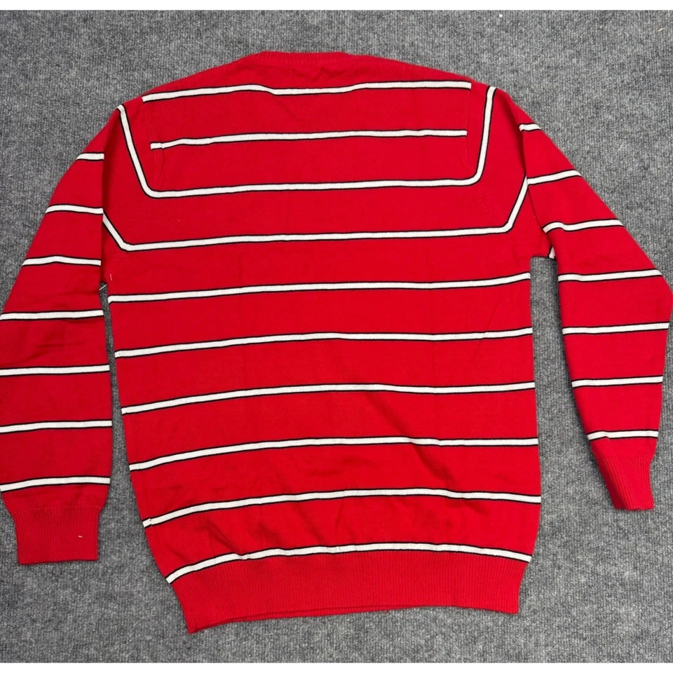 Suéter Jordan Craig Vintage Y2K Rojo Rayas Cuello en V XL Nuevo con Etiquetas Algodón Foto 3 de 4