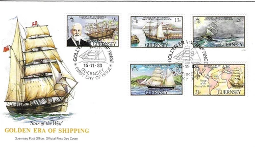 Guernsey Comm/FDC -  Golden Era of Sailing- 1983- (GUE198)