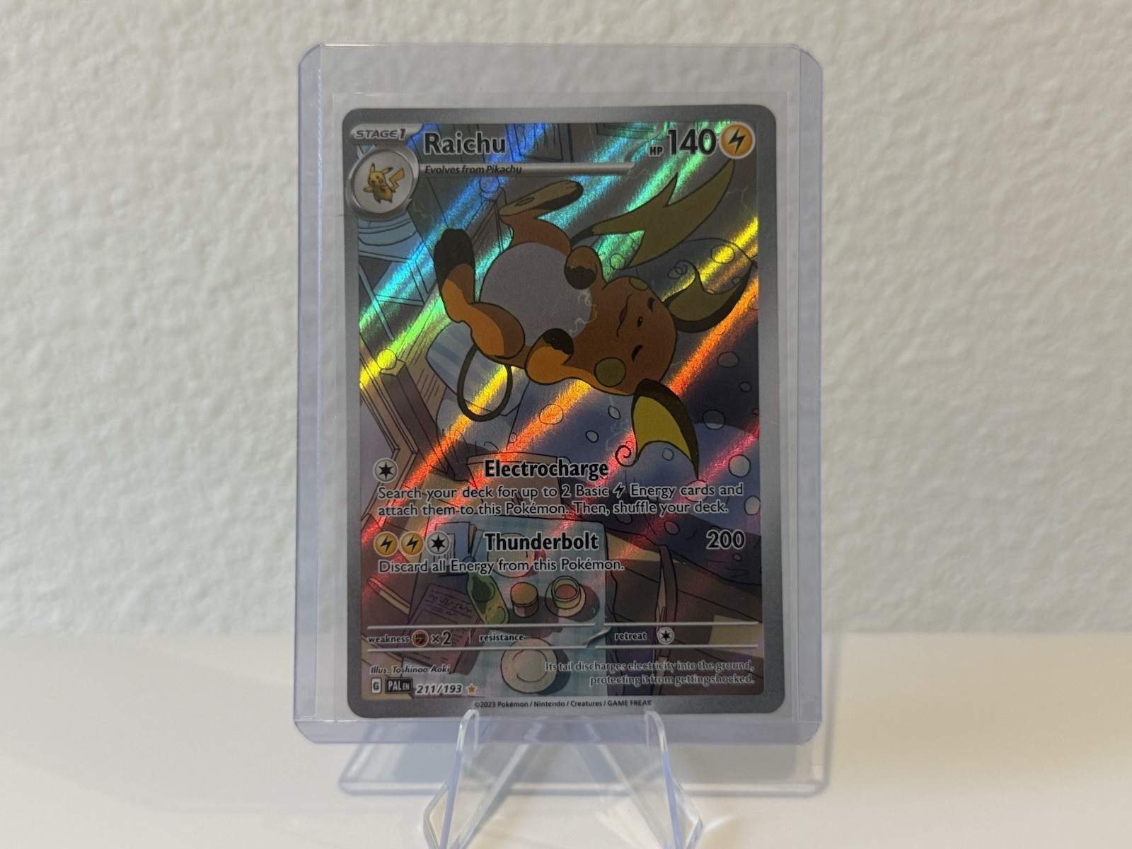 Pokémon TCG Raichu Holo 211/193 Illustration Card Paldea Evolved NM