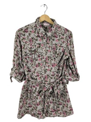 ORSAY Tunikabluse Damen Bluse Gr. DE 38 hellgrau-pink Casual-Look
