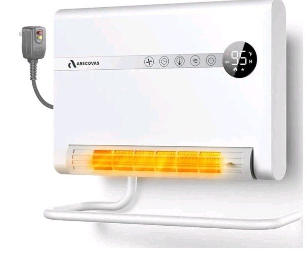 Wall Mounted Heater 1500W Energy Efficient Alexa Voice Control 24H Timer White