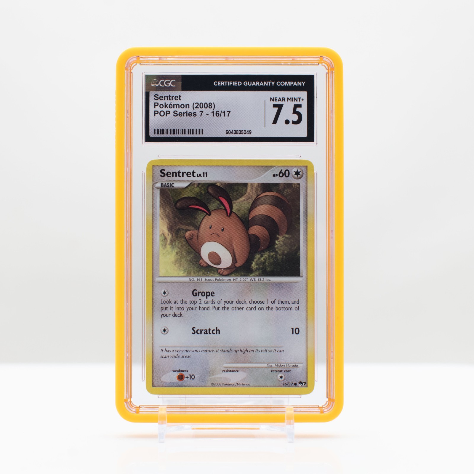 Pokemon Sentret Non-Holo #16/17 POP Series 7 2008 - CGC 7.5