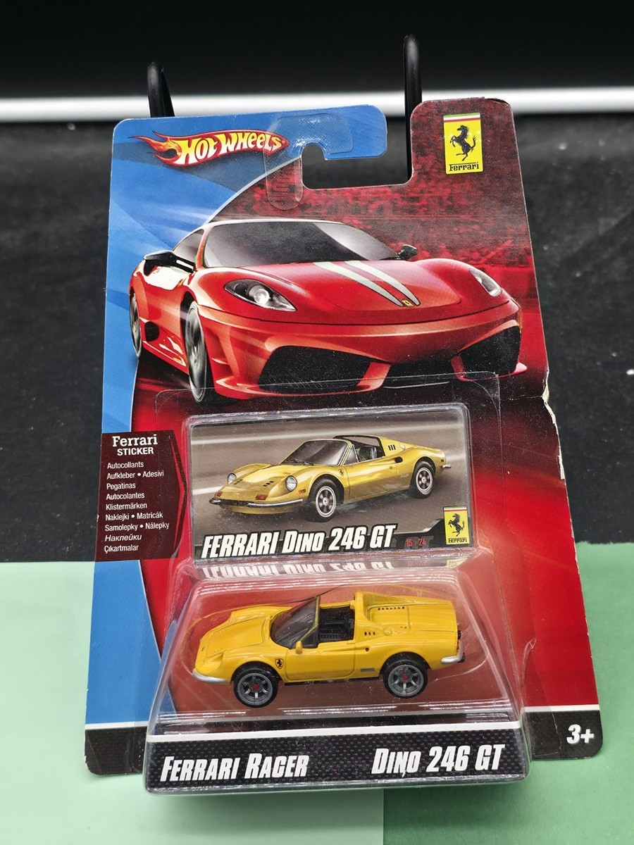 Hot Wheels Ferrari Racer DINO 246 GT Yellow New old stock Unopened