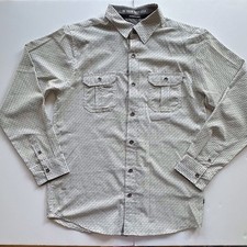 Kenneth Cole Black White Geo Print Button Down Shirt Men  s 14 16 Long Sleeve