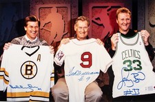 #0734 P-8X10 Ted Williams/Orr/Bird Fac Auto Glossy Photo Fast Shipping