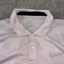 Nike Dri Fit Vapor Mens M Golf Polo Light Pink Geometric Pattern Golfcore Casual