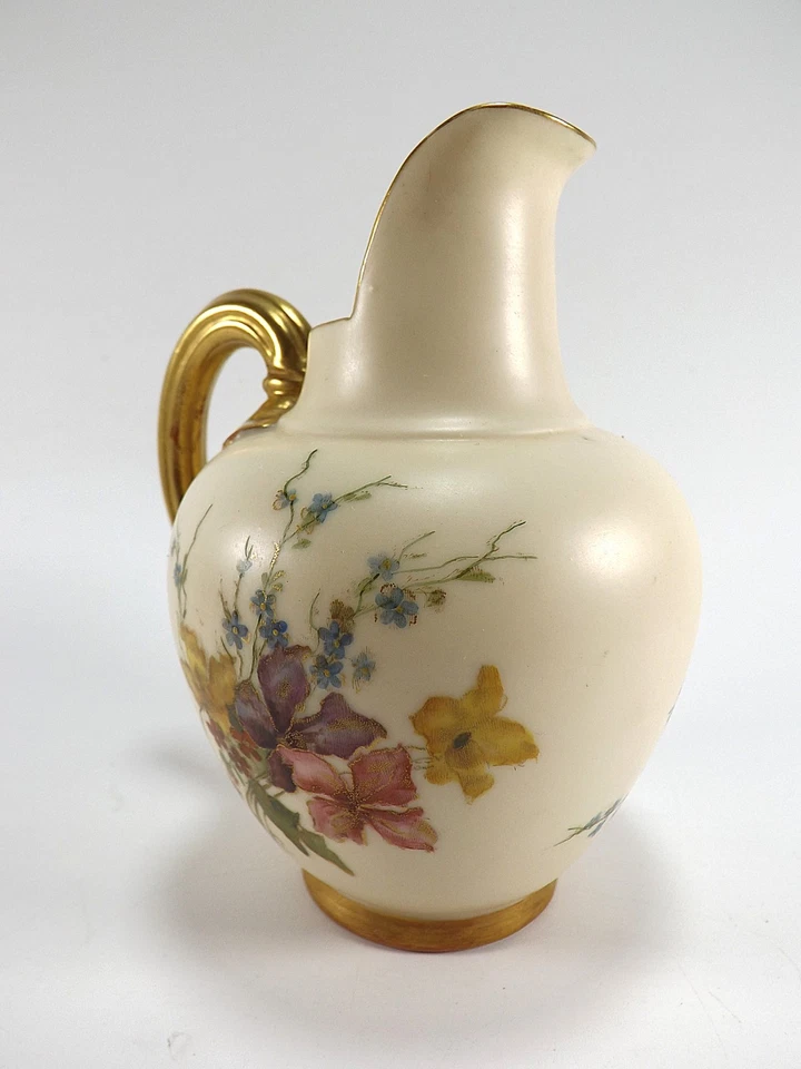 ANTIQUE ROYAL WORCESTER FLAT BACK JUG SHAPE NO 1084 DATED 1899 IN BLUSH REF55/2 - Image 4 of 4