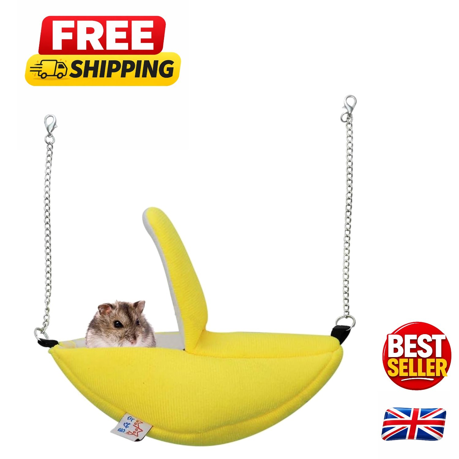 Yellow Flannel Banana Hammock - Perfect Sleeping Nest for Hamsters & Guinea Pigs