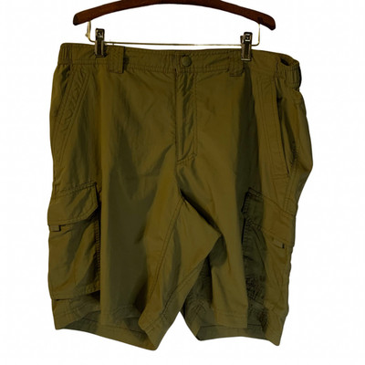 LL Bean Mens Cresta Hiking Shorts Sz 36 L 100% Nylon Cargo Hiking Gorpcore Green